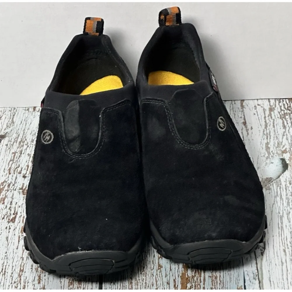 Merrell jungle Moc Size (4) Youth Junior Black Merrell Slip On Shoes Rubber Sole